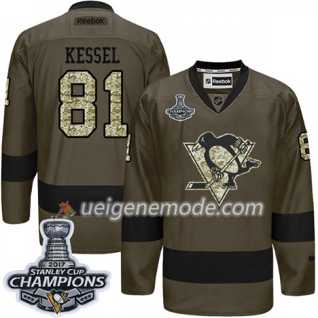 Herren Eishockey Pittsburgh Penguins Trikot Phil Kessel 81 Adidas 2017-2018 Camo Green 2017 Stanley Cup Champions Authentic